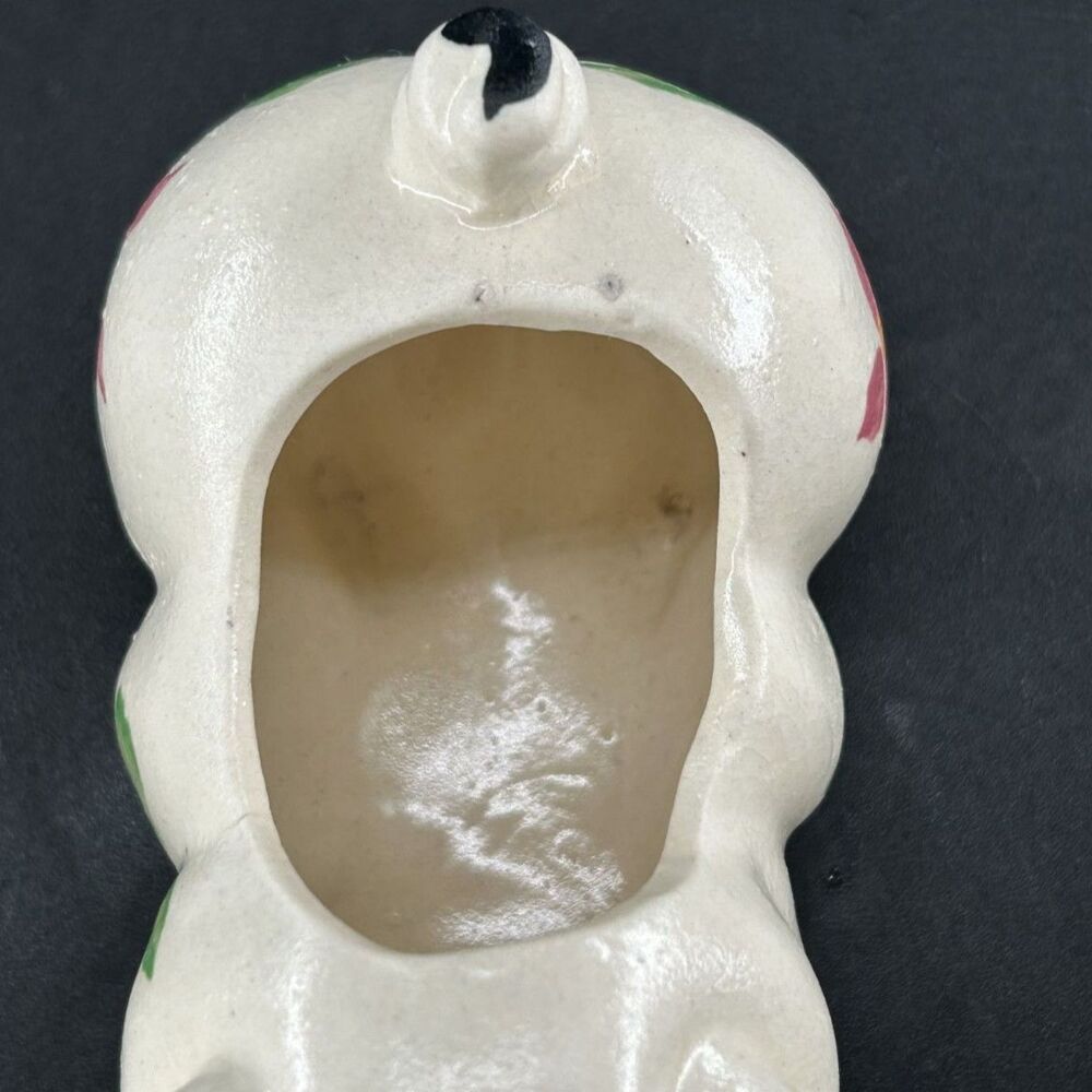 VTG Sm Ceramic Pig Planter Hand Painted Floral Minor Crazing 5"L x 2 3/4"W x 3"H - Picture 9 of 9